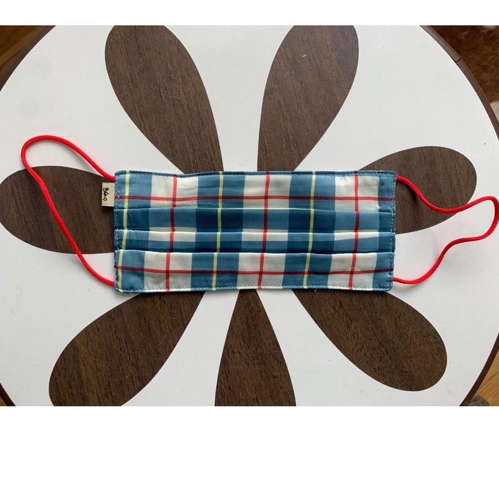 Fashion brand company satin plaid mask